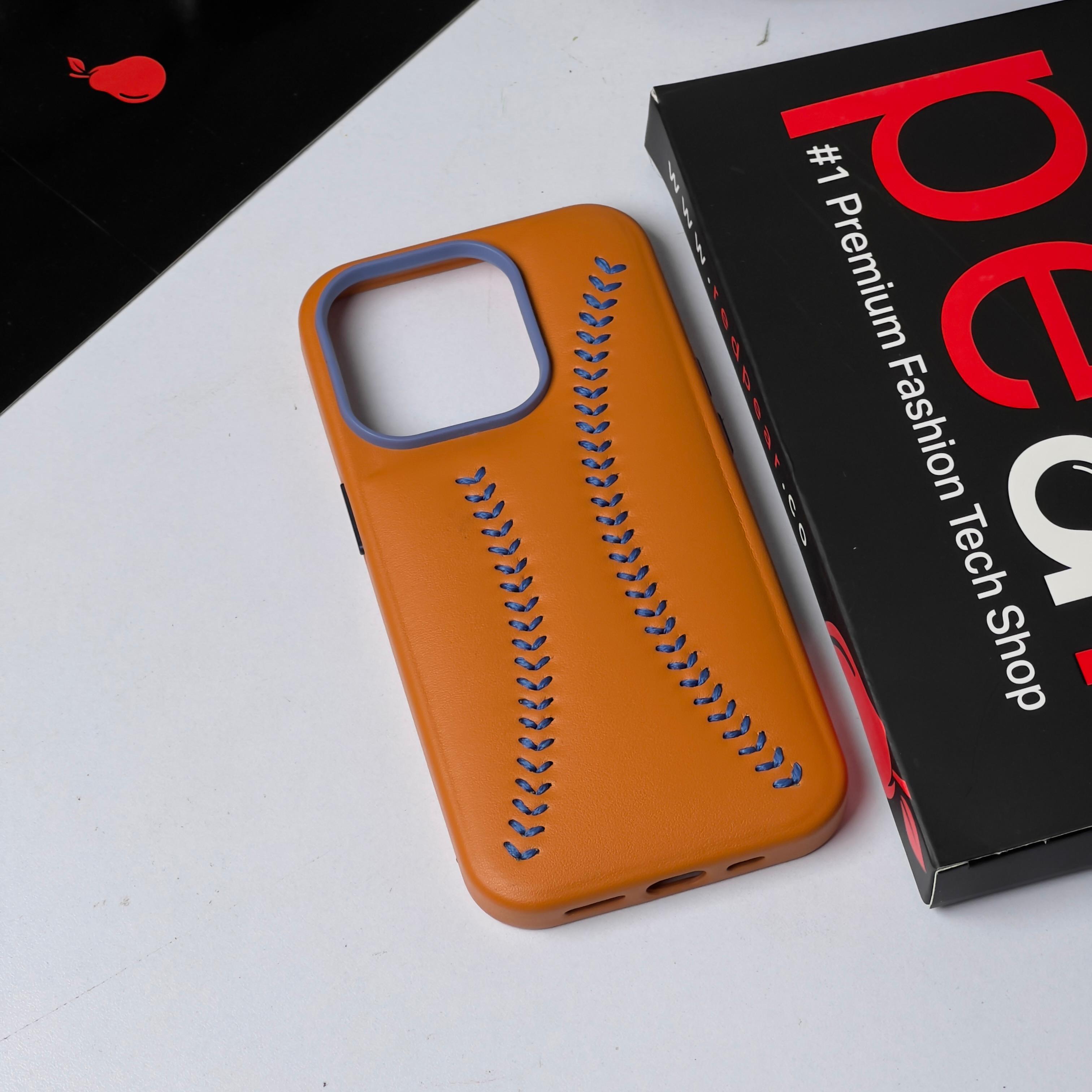 iPhone 14 Pro Stitched Brown case (RPS)