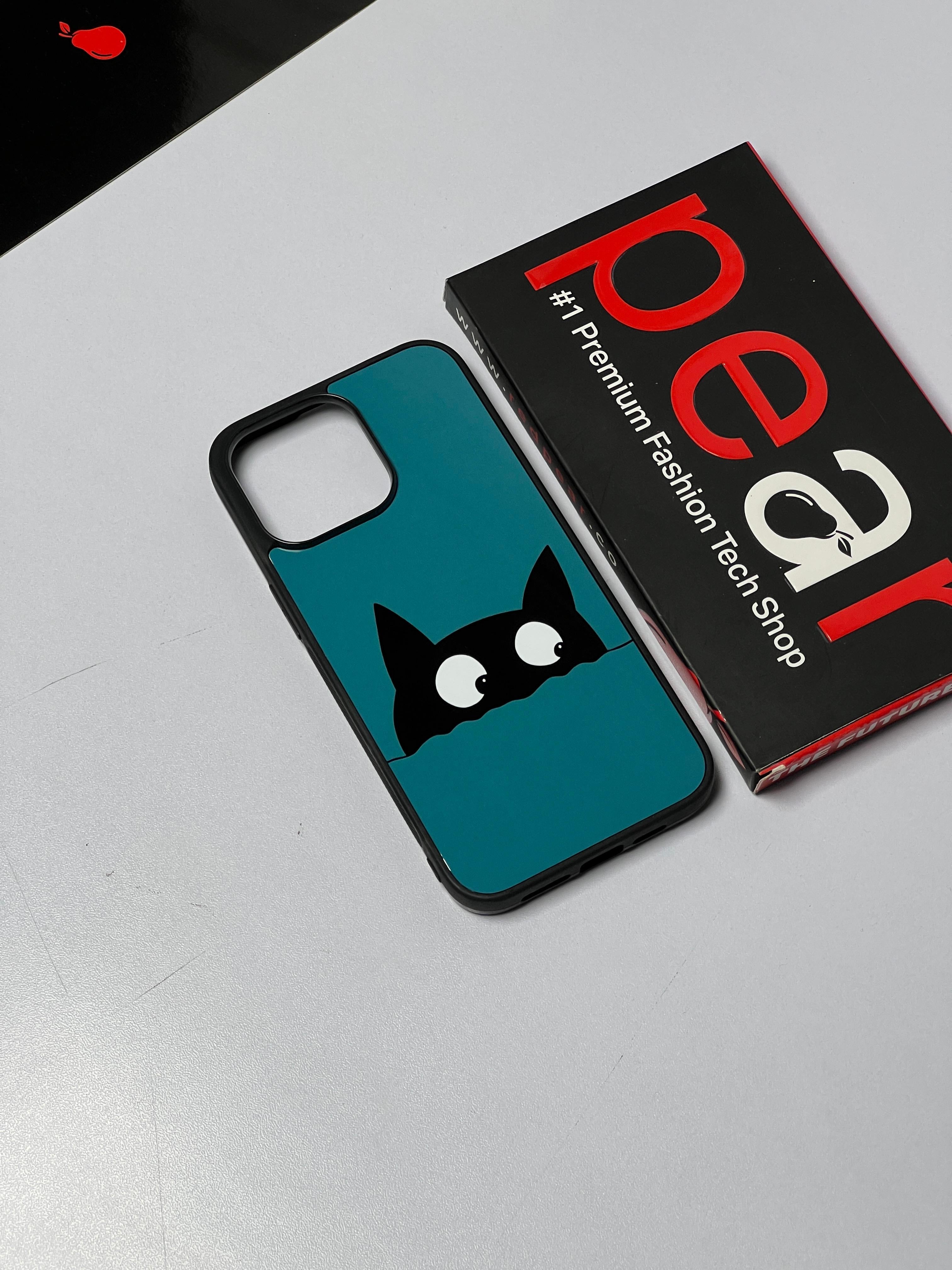 iPhone 15 Pro Max Green BG Cat Glossy Case (RPS)