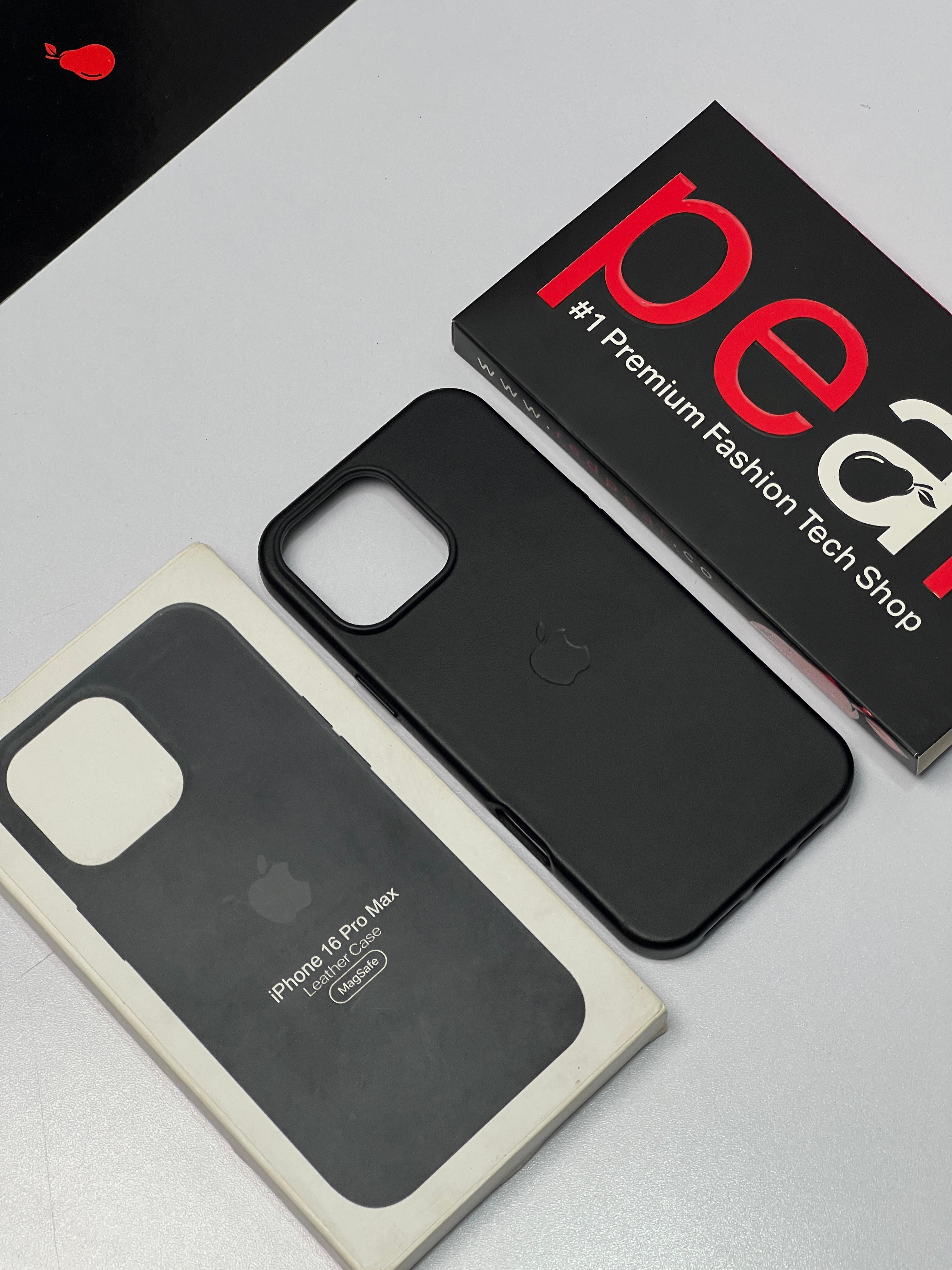 iPhone 16 Pro Max Jet Black Leather Case (RPS)