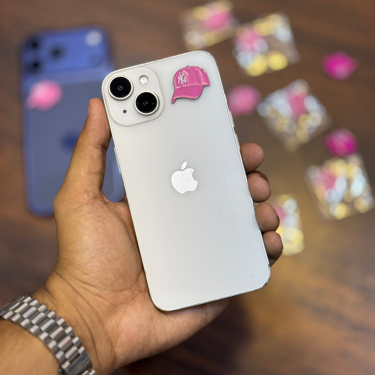 Pink Cap Metal Charm Sticker