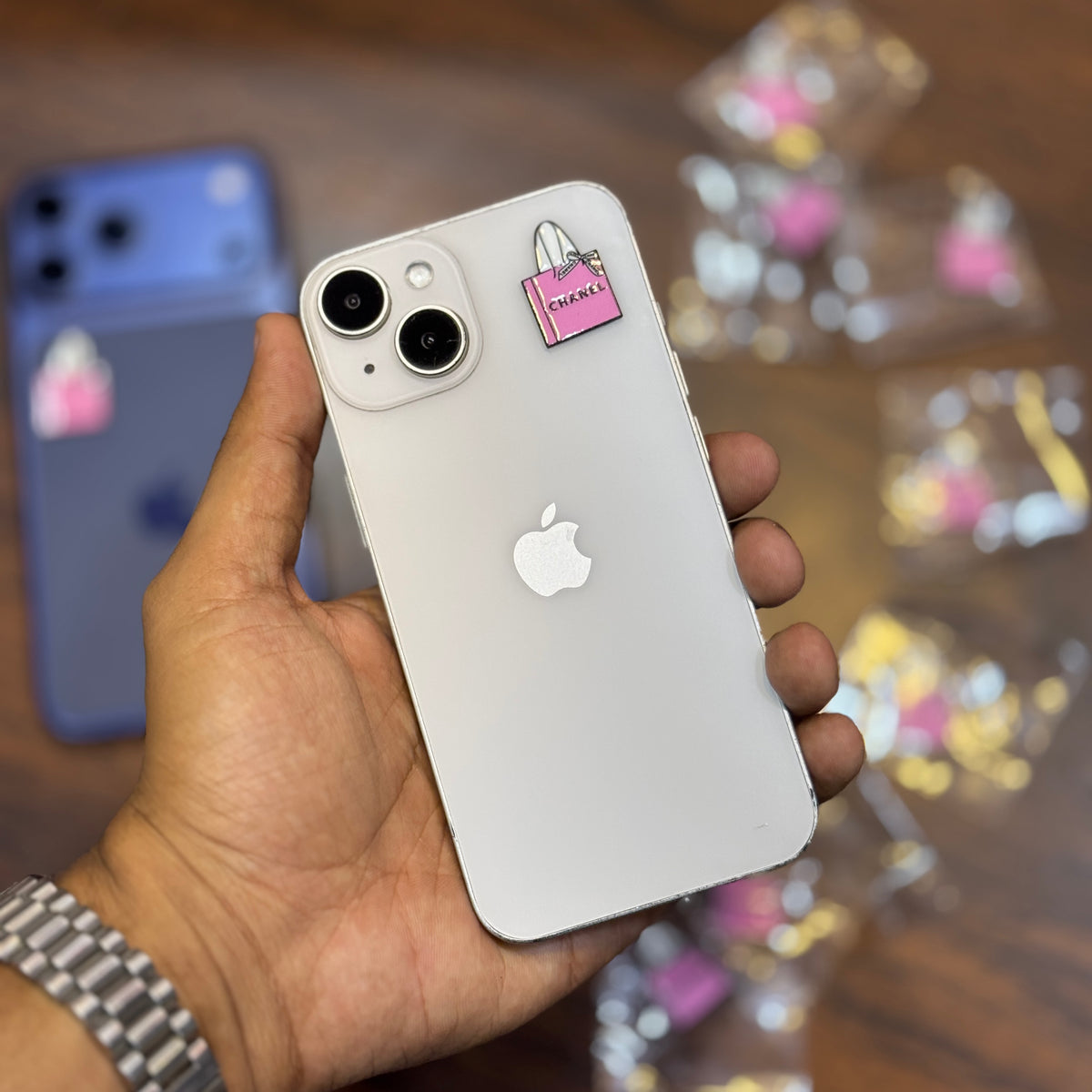 Pink Purse Metal Charm Sticker