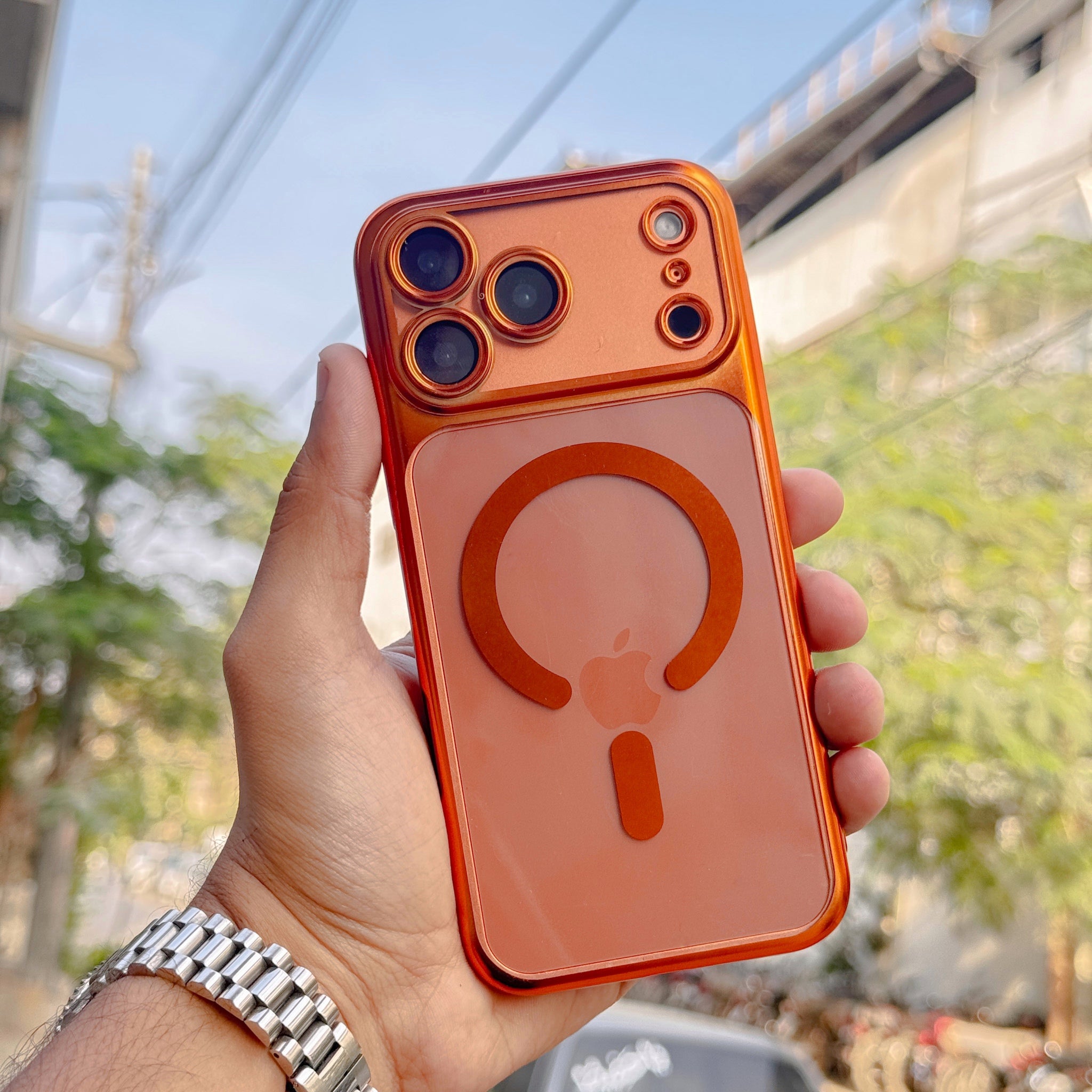 Metal Chrome Border Magsafe Case