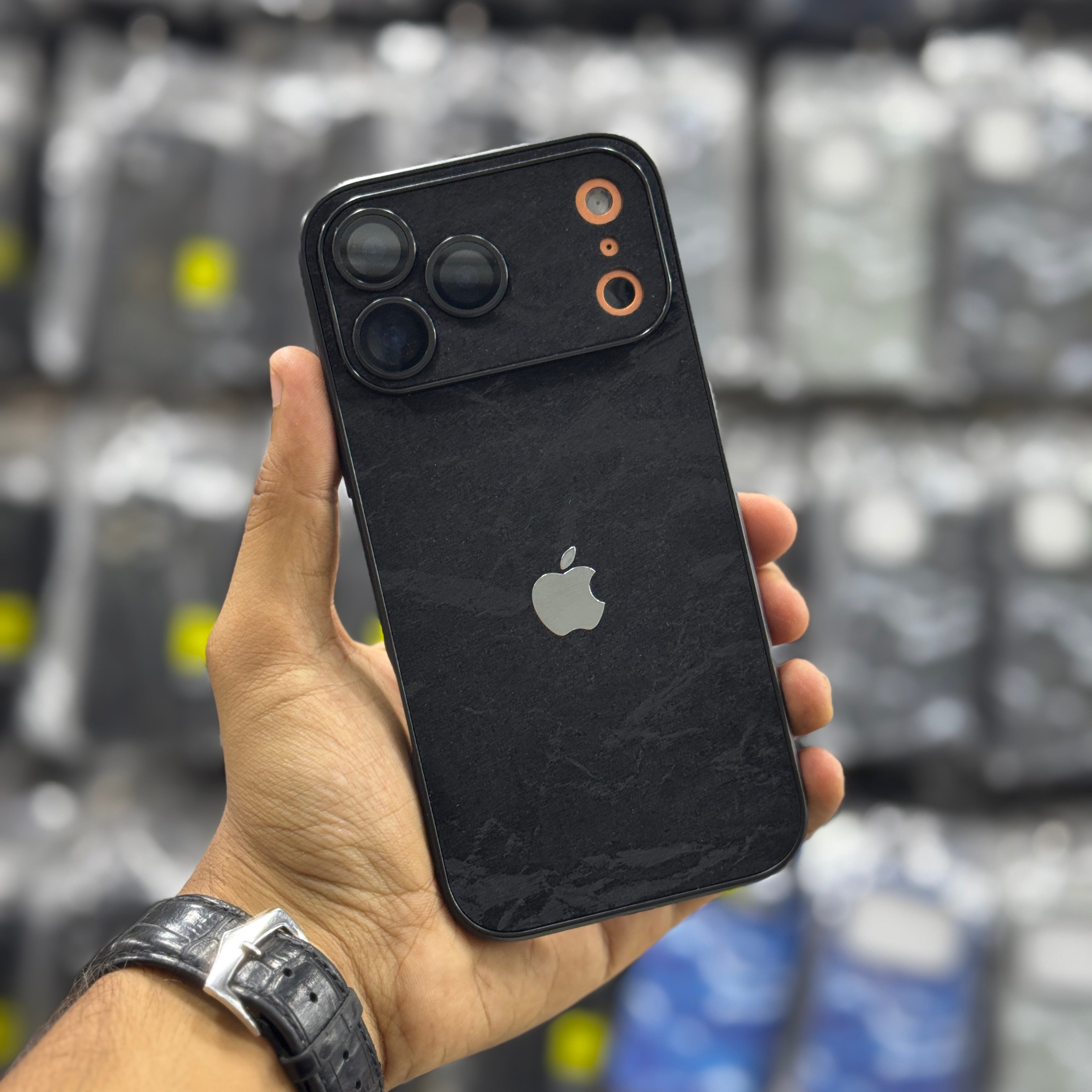 Black Velvet Alcantara Textured Case Premium Quality