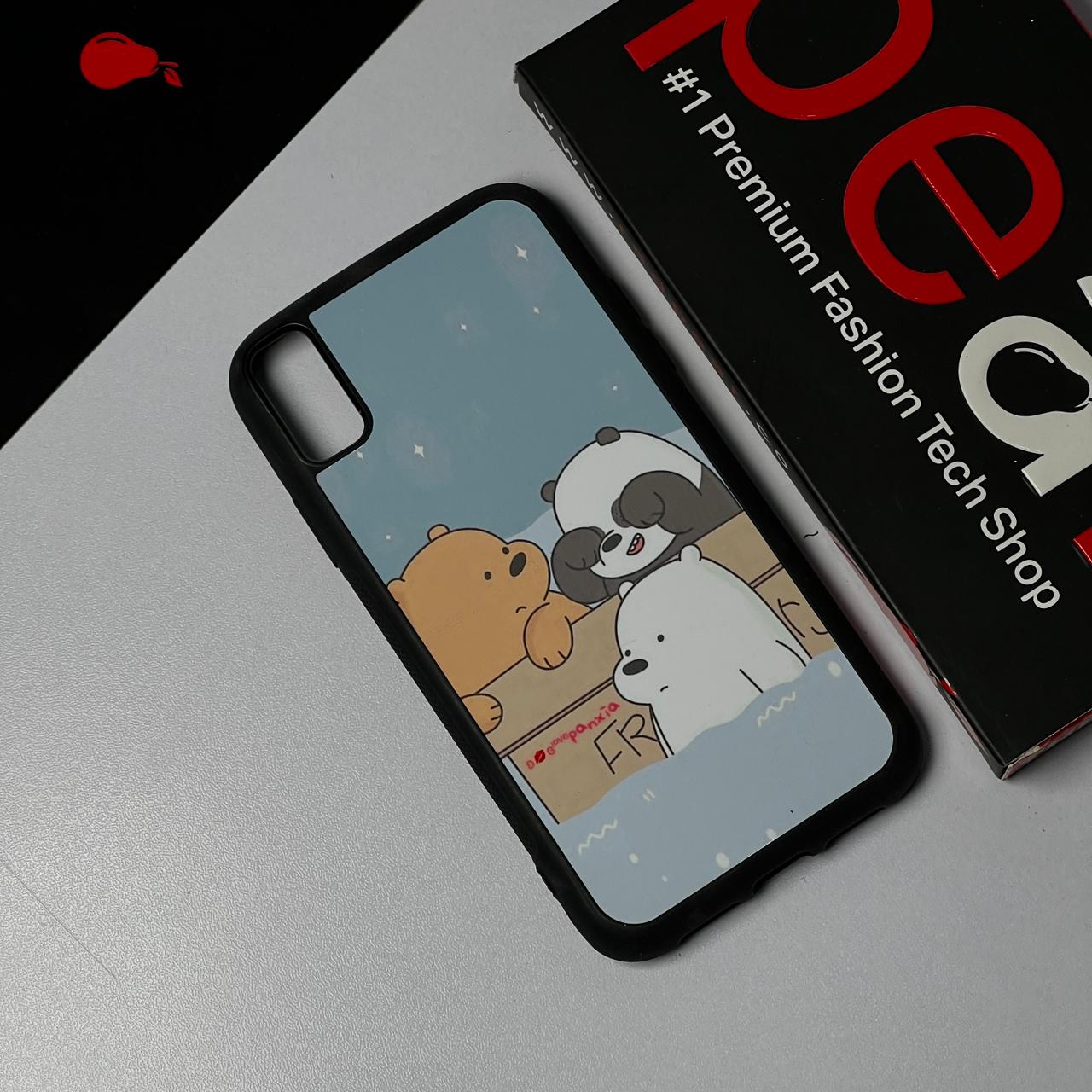 iPhone X/Xs Light Blue Panda and Bears Glossy Case RPS