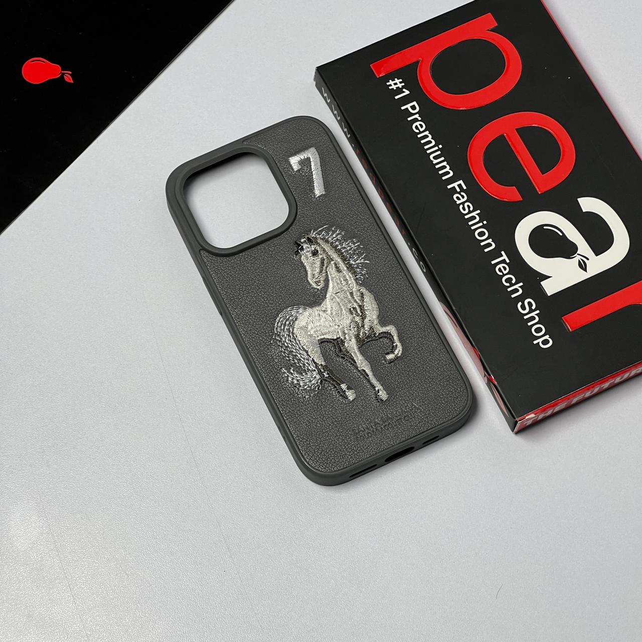 iPhone 15 Pro Light Grey Polo case WHITE HORSE (RPS)