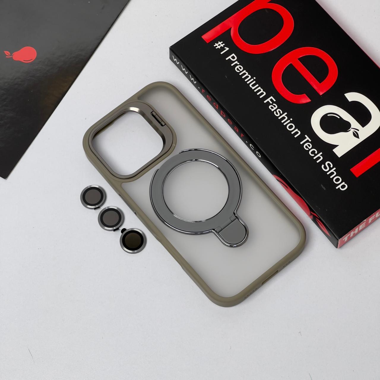 iPhone 16 Pro Natural Titanium Ring Stand Matte case with Lens (RPS)