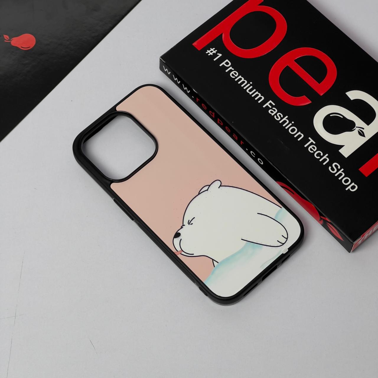 iPhone 15 Pro White Bear Glossy Case (RPS)