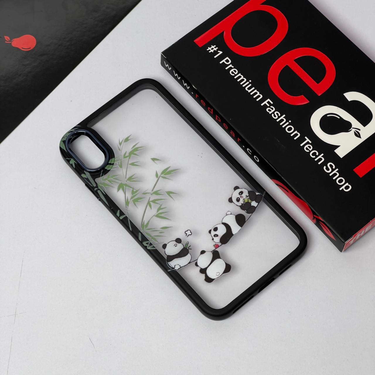 iPhone XS MAX Hanging Pandas Black Border Acrylic Case (RPS)