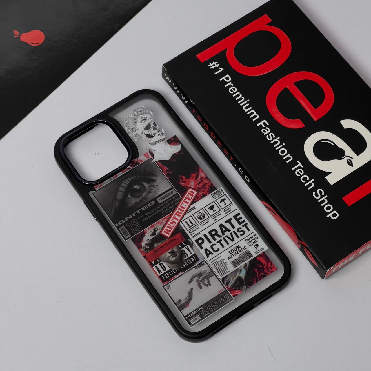 iPhone 12 Pro Max Pirate Activist Black Border Acrylic Case (RPS)