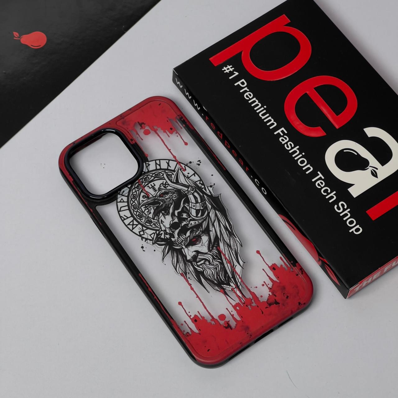 iPhone 12 Pro Max Red Splash Black Border Acrylic Case (RPS)