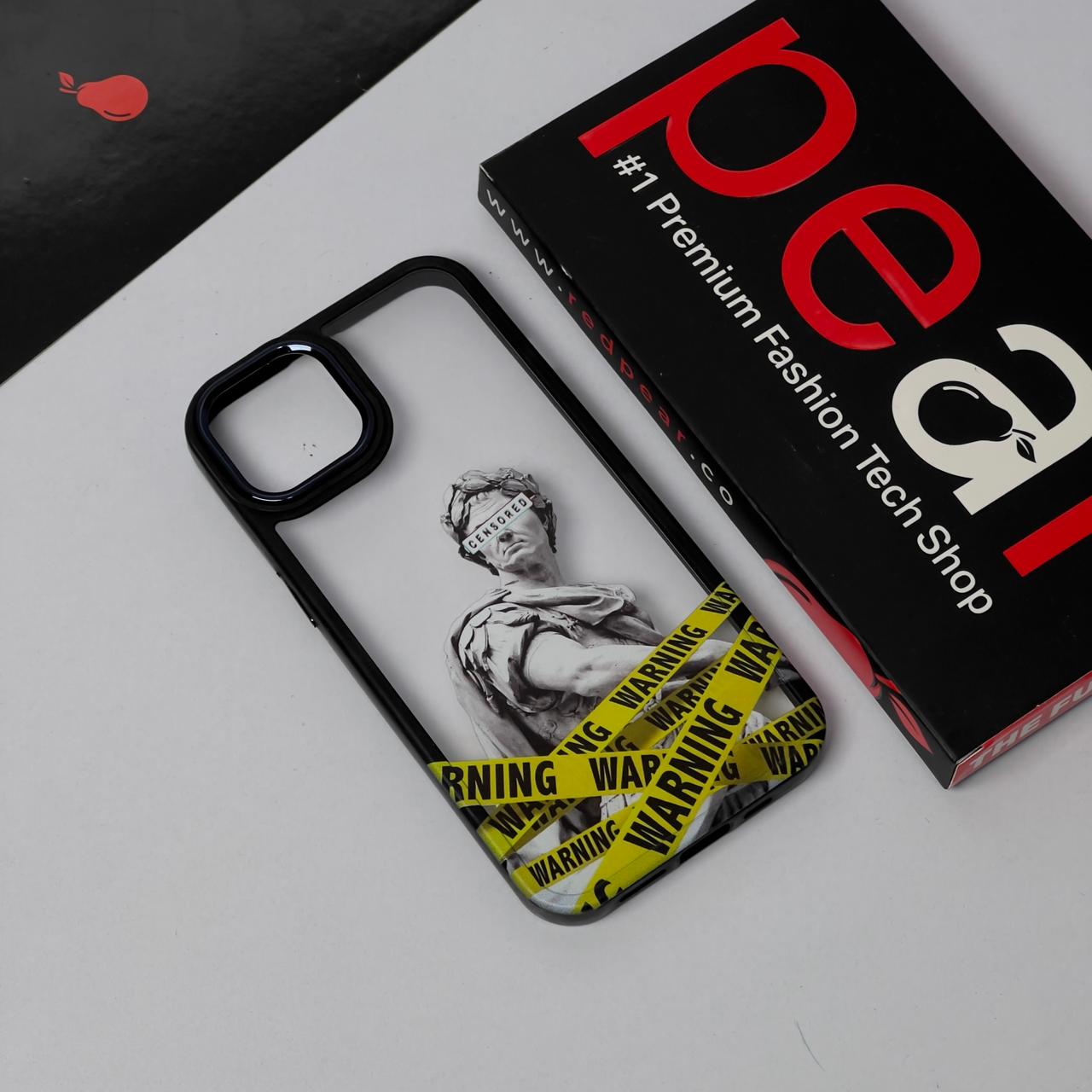 iPhone 13/14 WARNING Black Border Acrylic Case (RPS)