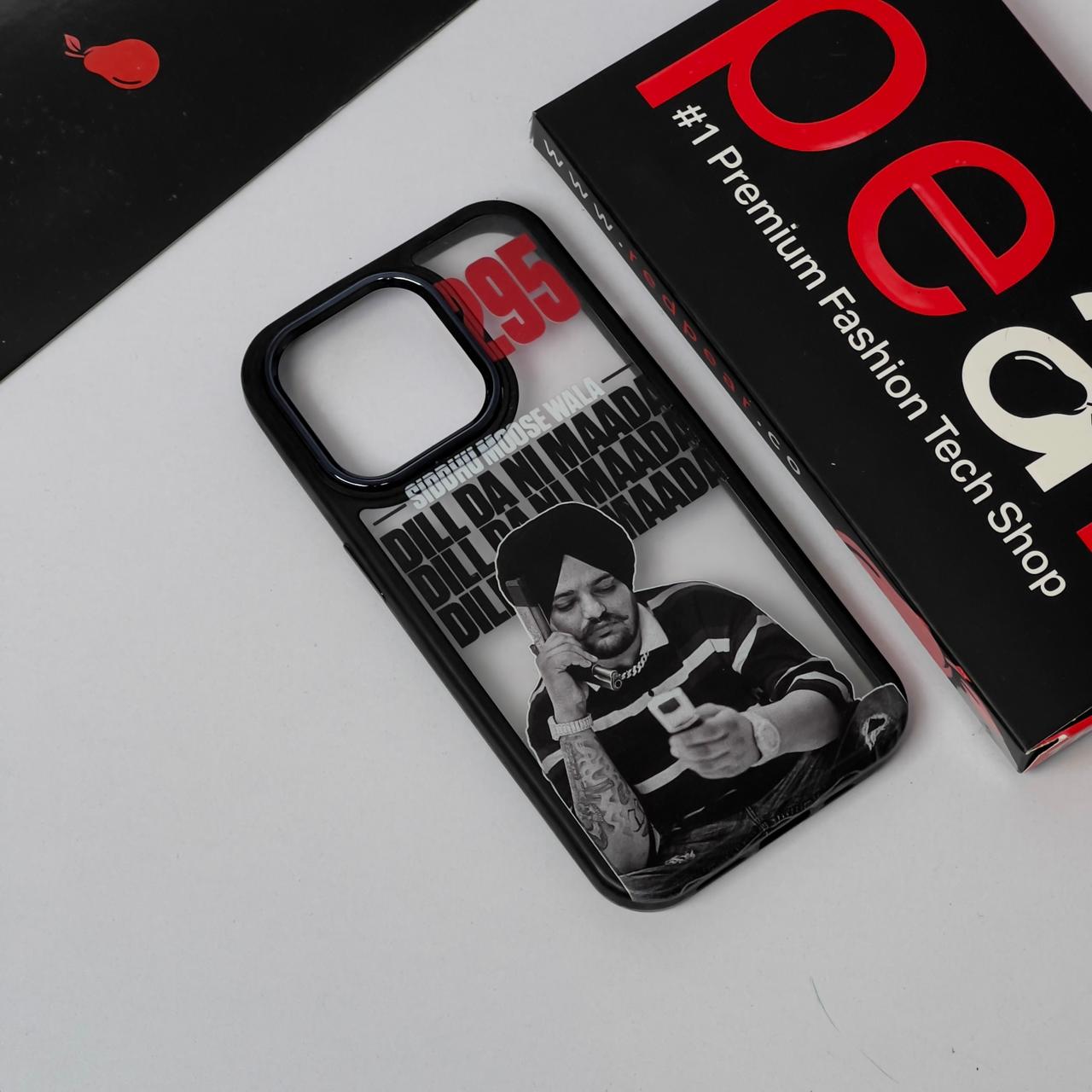 iPhone 14 Pro Siddhu Moosewala Black Border Acrylic Case (RPS)