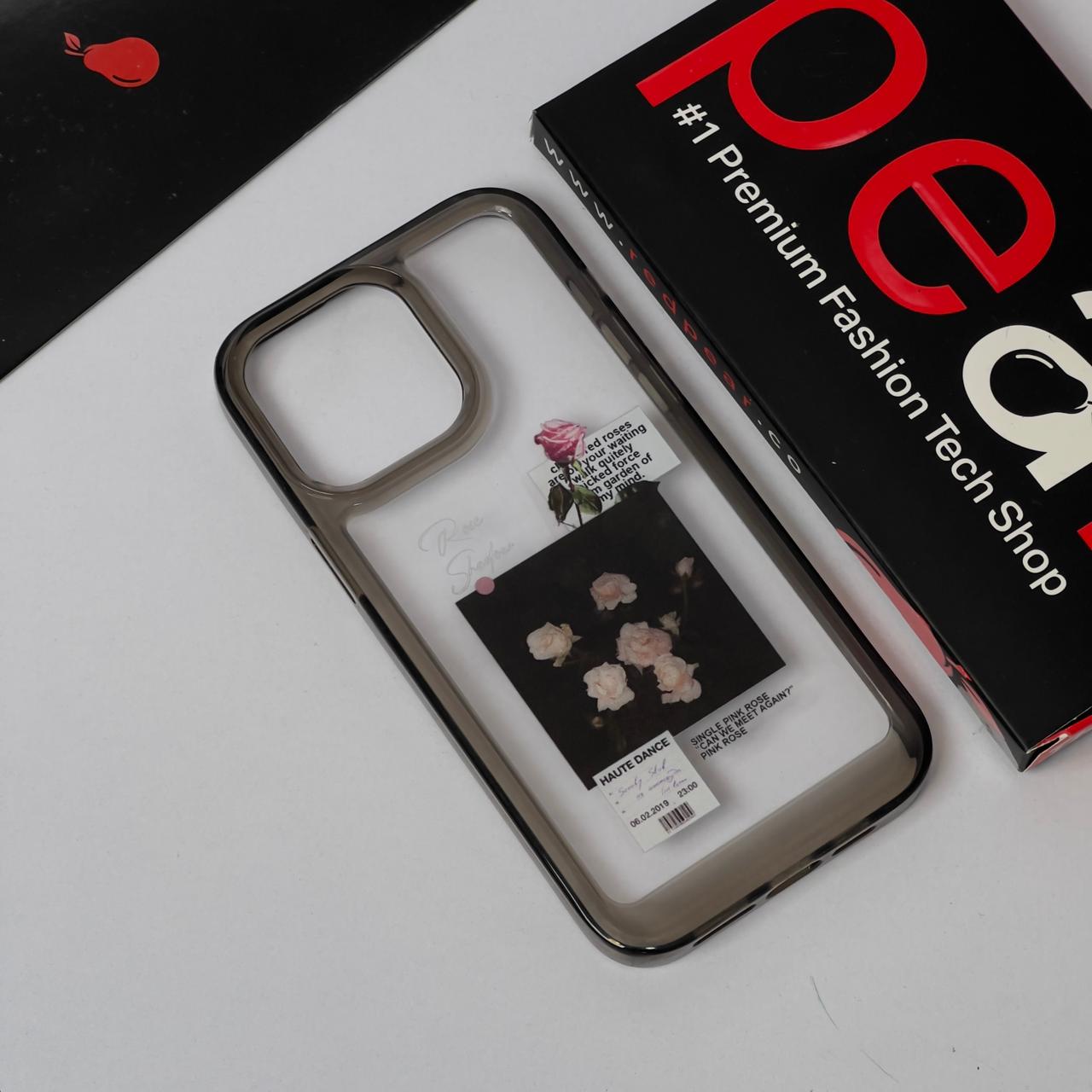 iPhone 14 Pro Max Roses Black Shade Acrylic Case (RPS)
