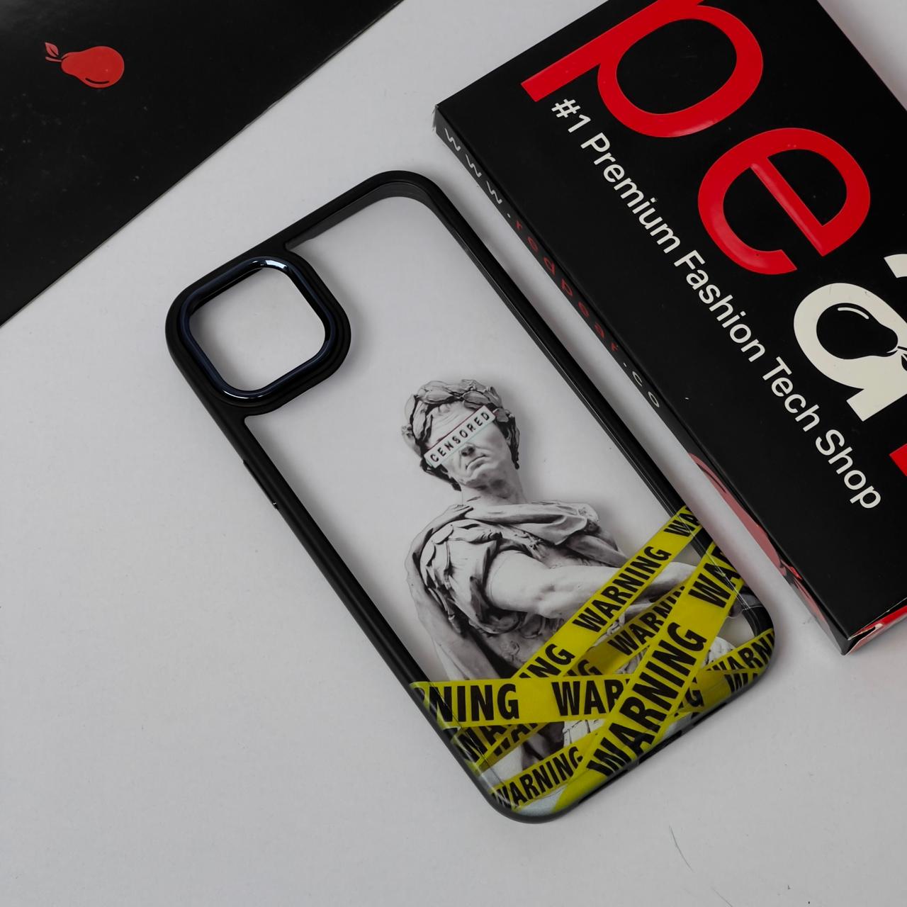iPhone 14 Plus / 15 Plus Warning Black Border Acrylic Case (RPS)