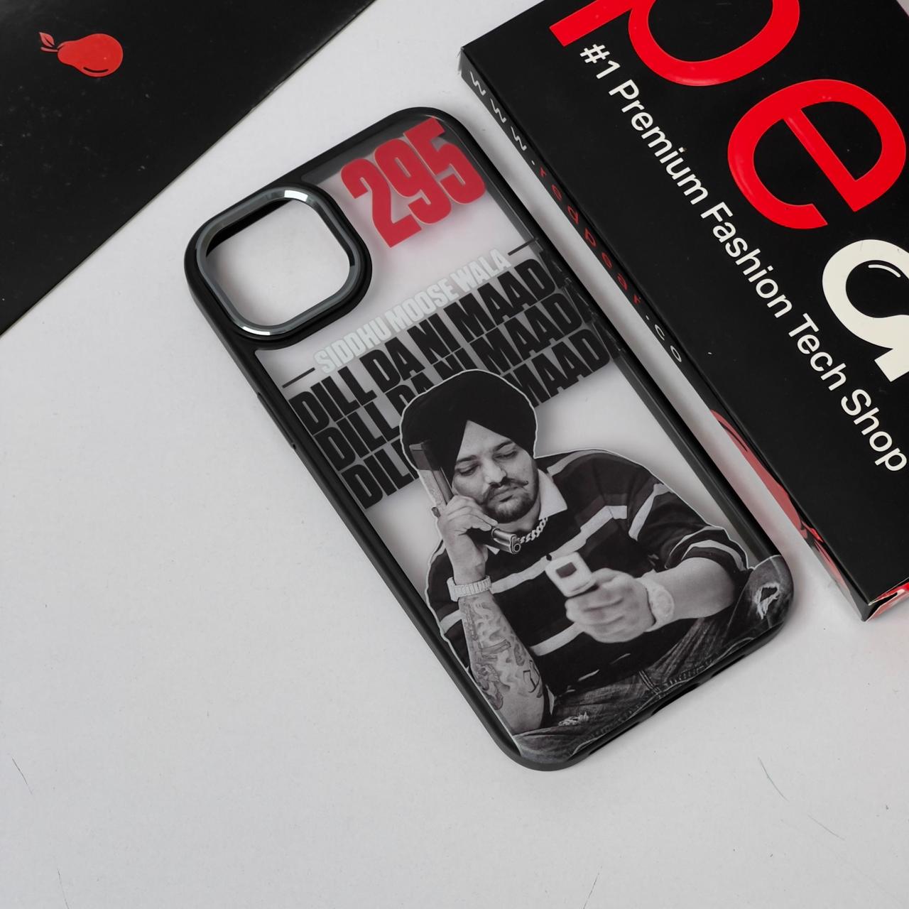 iPhone 14 Plus / 15 Plus Siddhu Moosewala Black Border Acrylic Case (RPS)