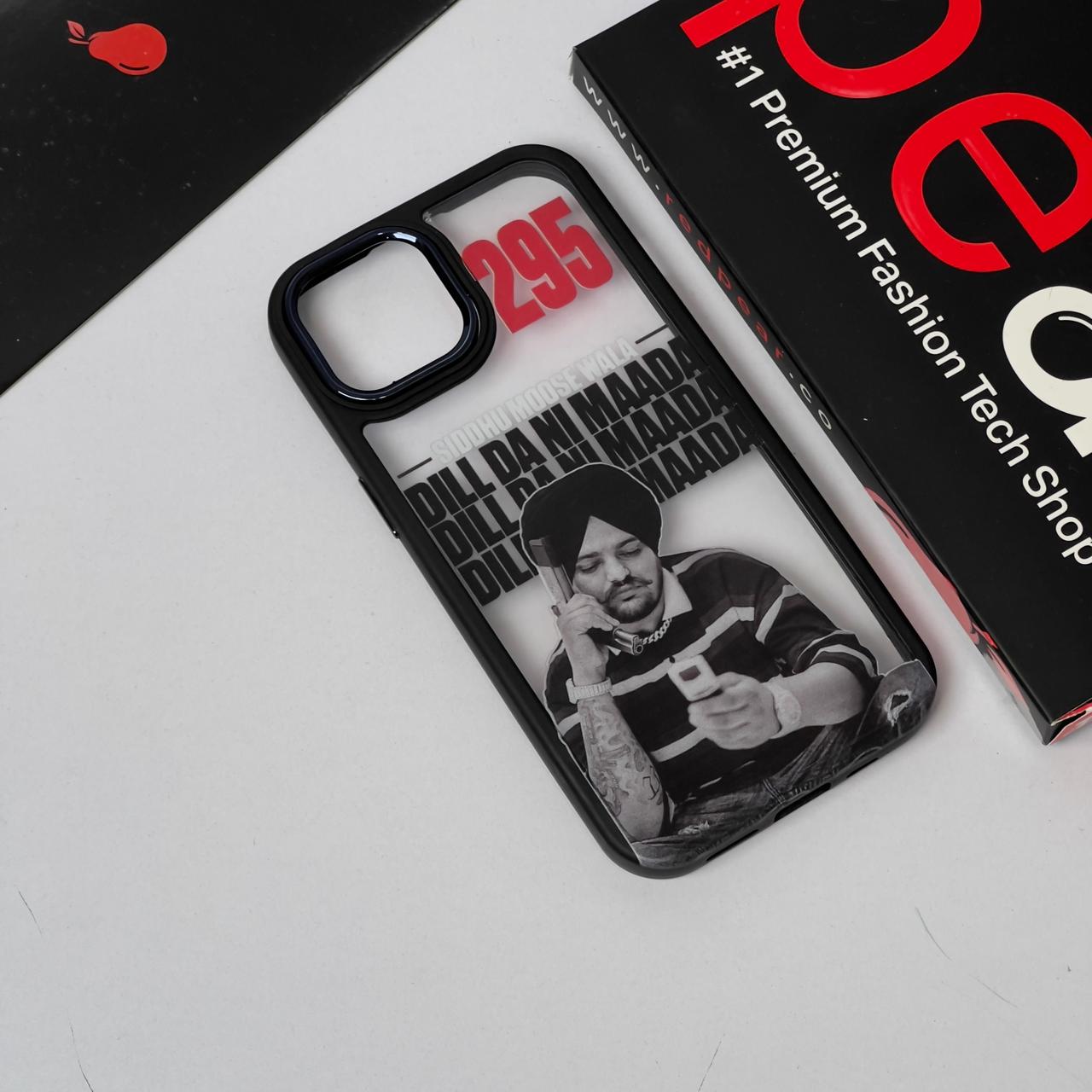 iPhone 15 Siddhu Moosewala Black Border Acrylic Case (RPS)