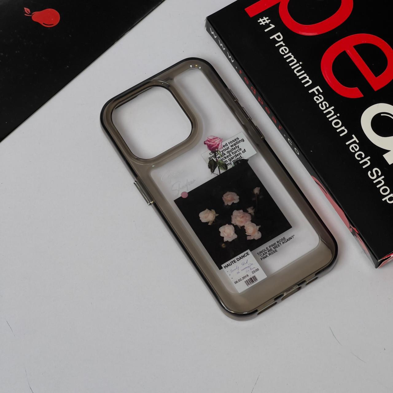 iPhone 15 Pro Roses Black Shade Acrylic Case (RPS)