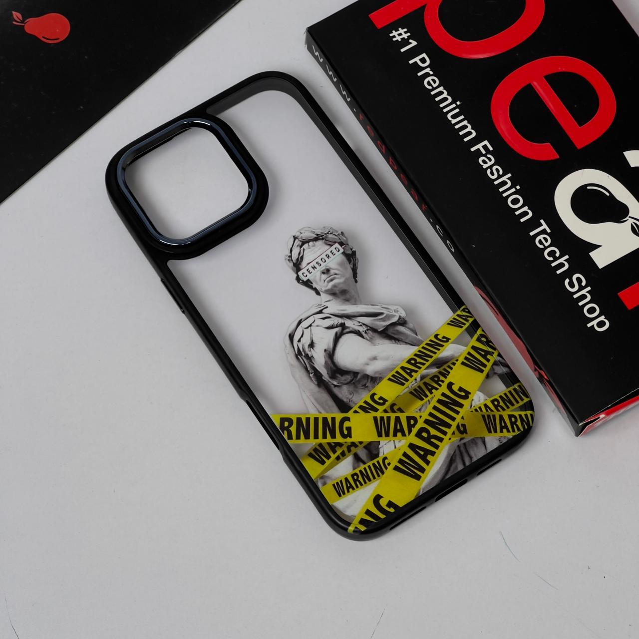 iPhone 16 Pro Max Warning Black Border Acrylic Case (RPS)