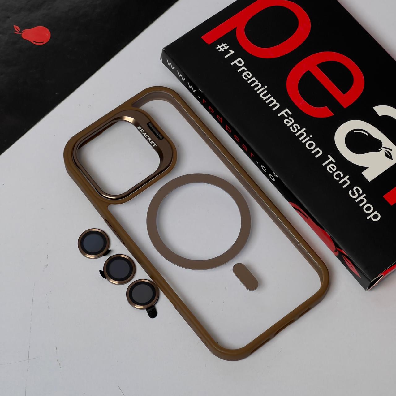 iPhone 16 Pro Desert Titanium Whokesh Stand Magsafe case with Lens (RPS)