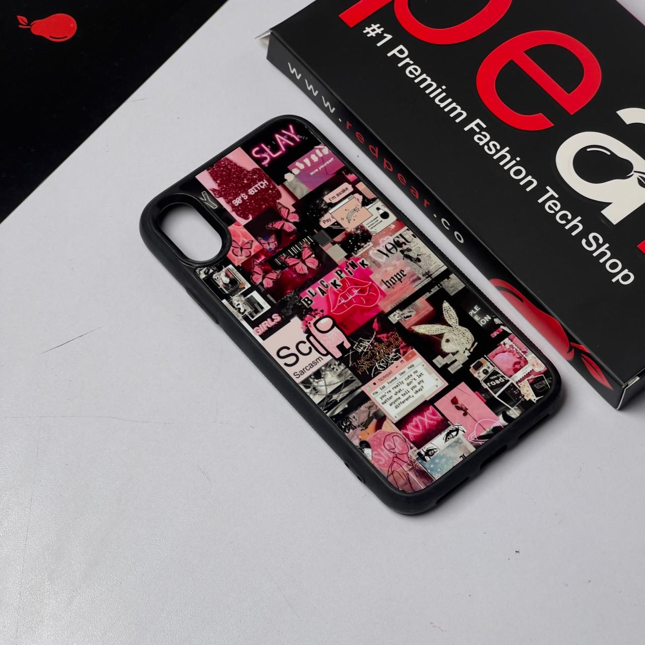 iPhone X/Xs Black Pink Glossy Case (RPS)