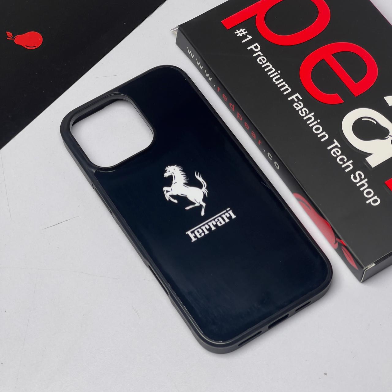 iPhone 16 Pro Max Black Ferrari Glossy Case (RPS)