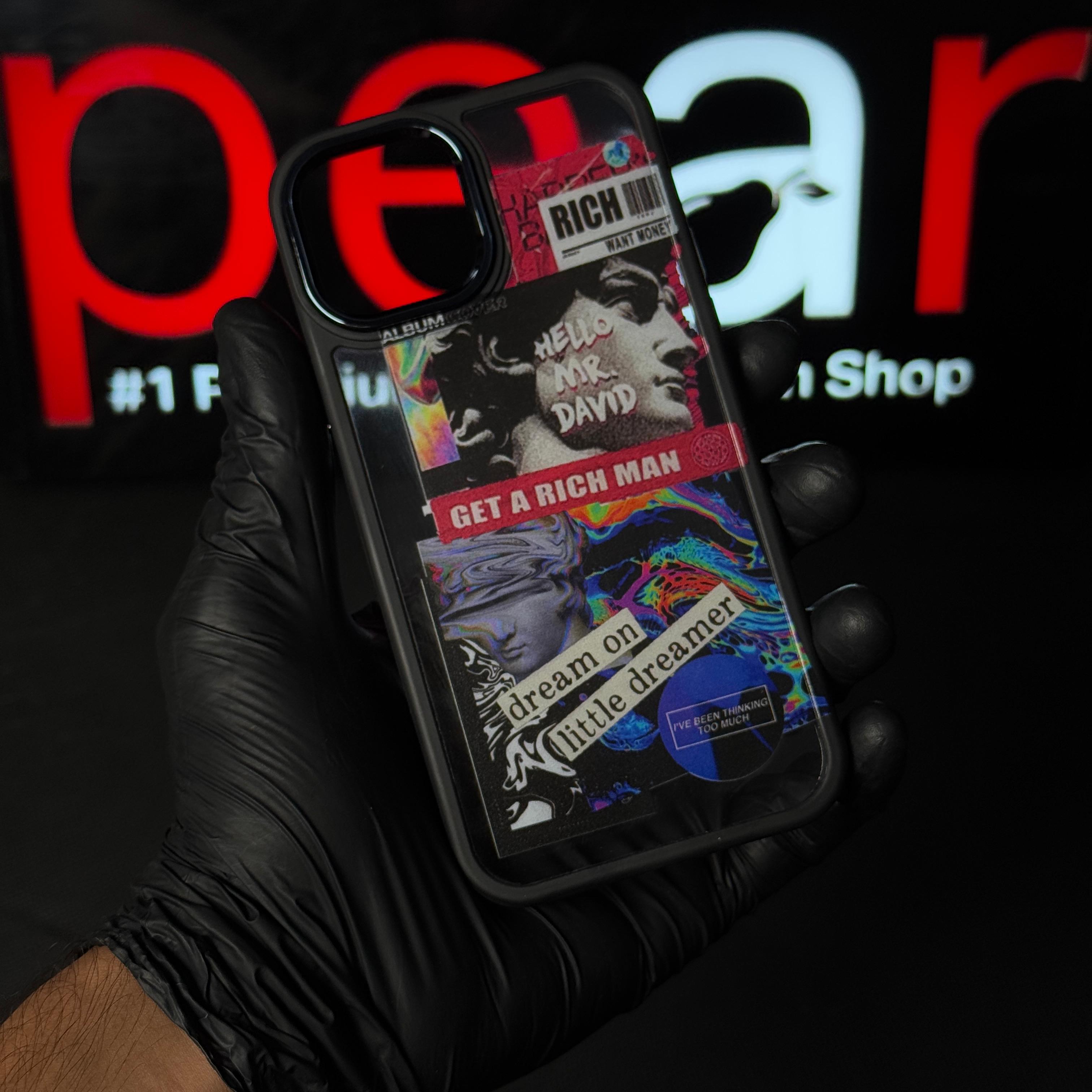 iPhone 12 / 12 PRO Rich Man Black Border Case
