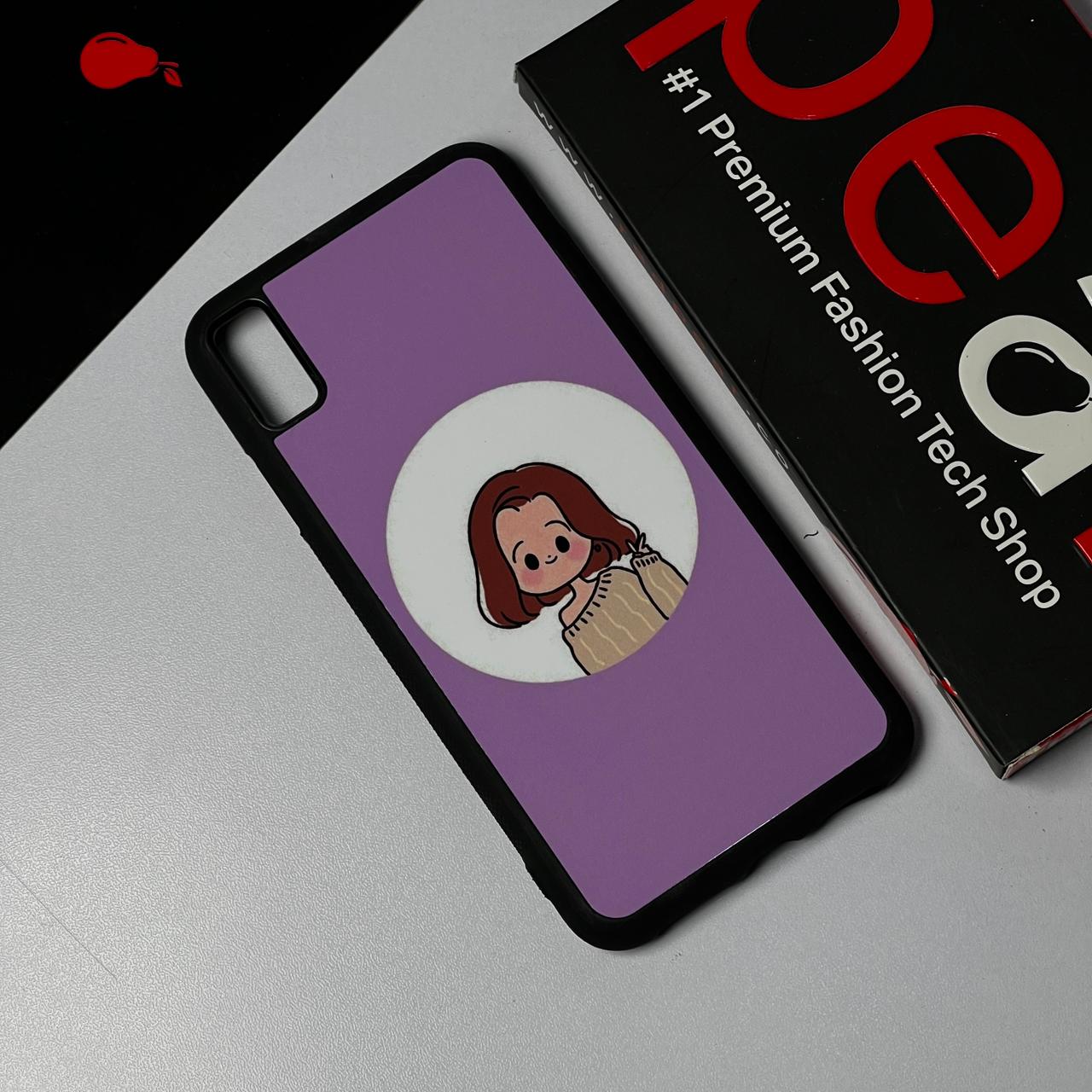 iPhone Xs Max Purple Girl Glossy Case RPS