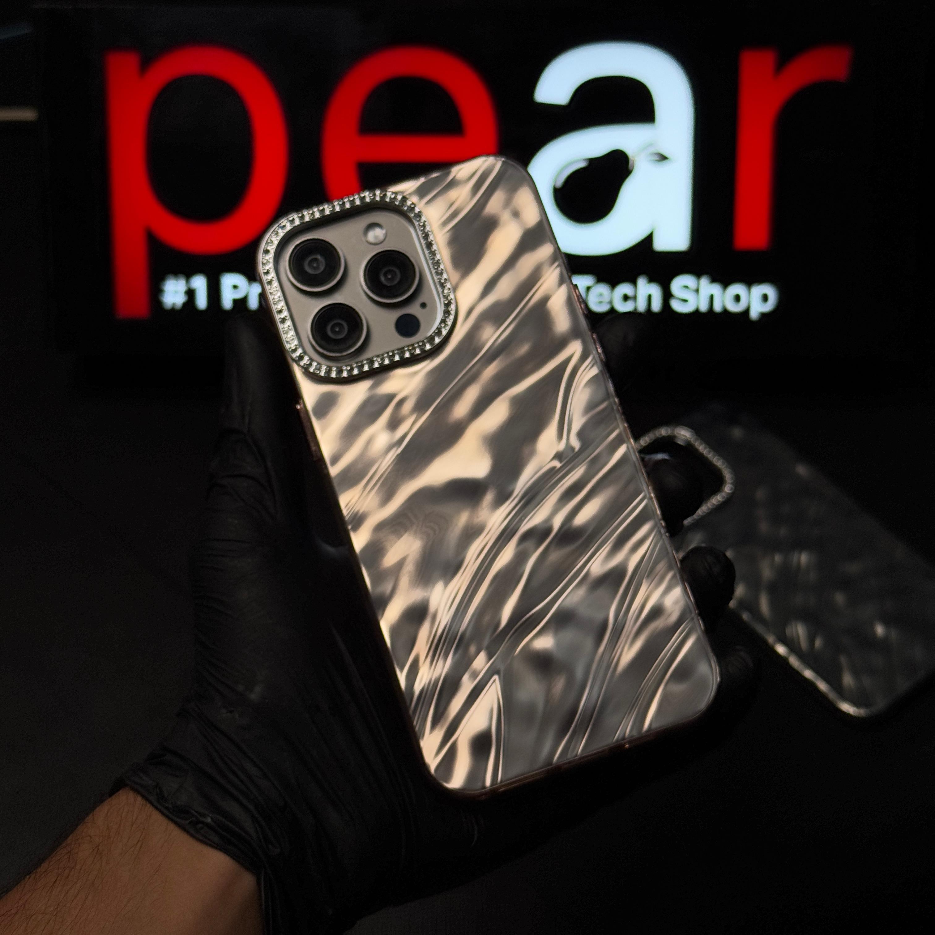Foil Textured Premium Case with Diamond Camera Borders