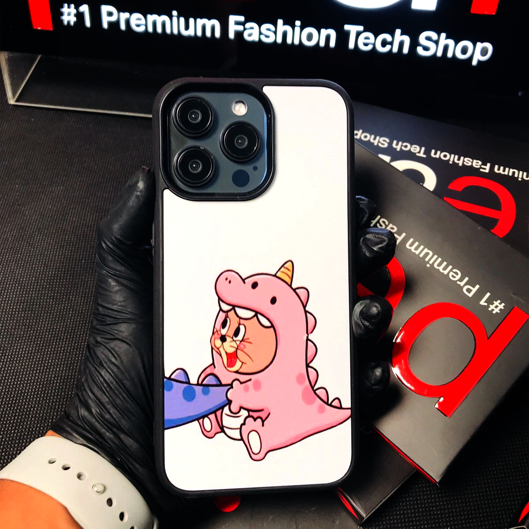 Jerry under a dragon suit printed glossy case