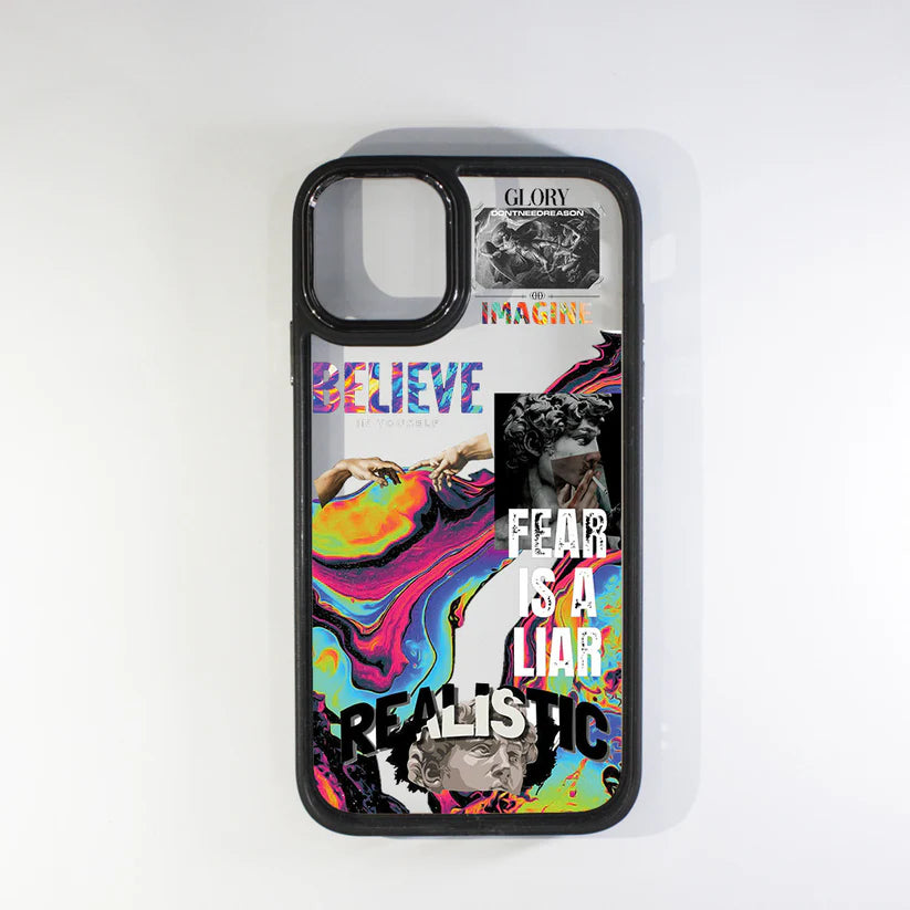 Believe Realistic black border acrylic case