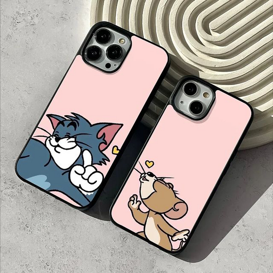 Tom and Jerry sharing Love Premium Glossy Cases