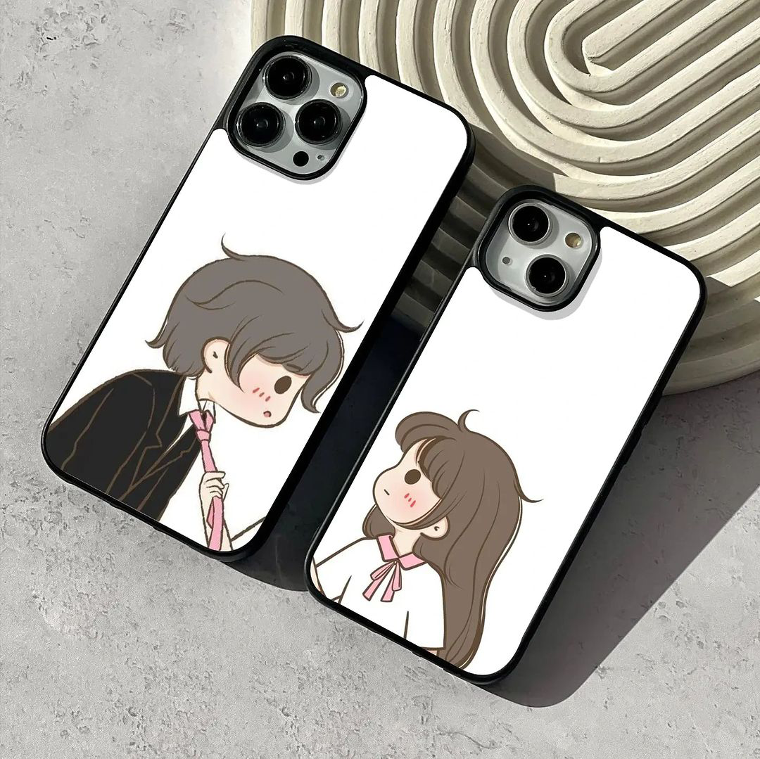 Cute Fighting Couple Premium Glossy Cases