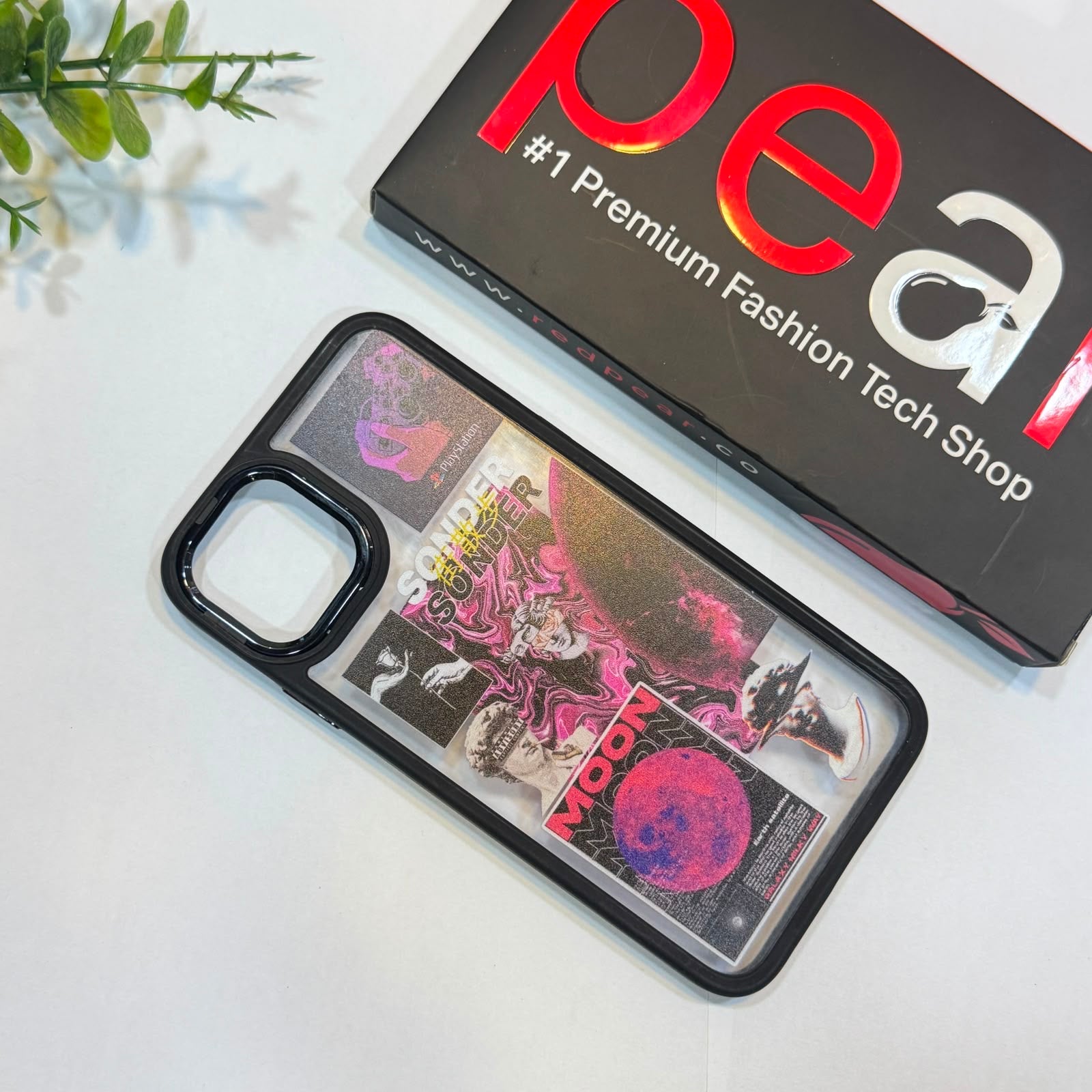 iPhone 11 Pro Max Red Moon Black Border Acrylic Case (RPS)