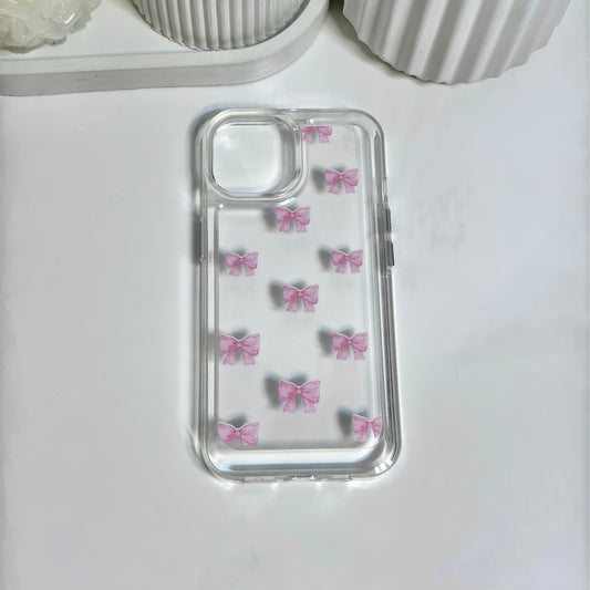 Pink Bow Clear Acrylic Case