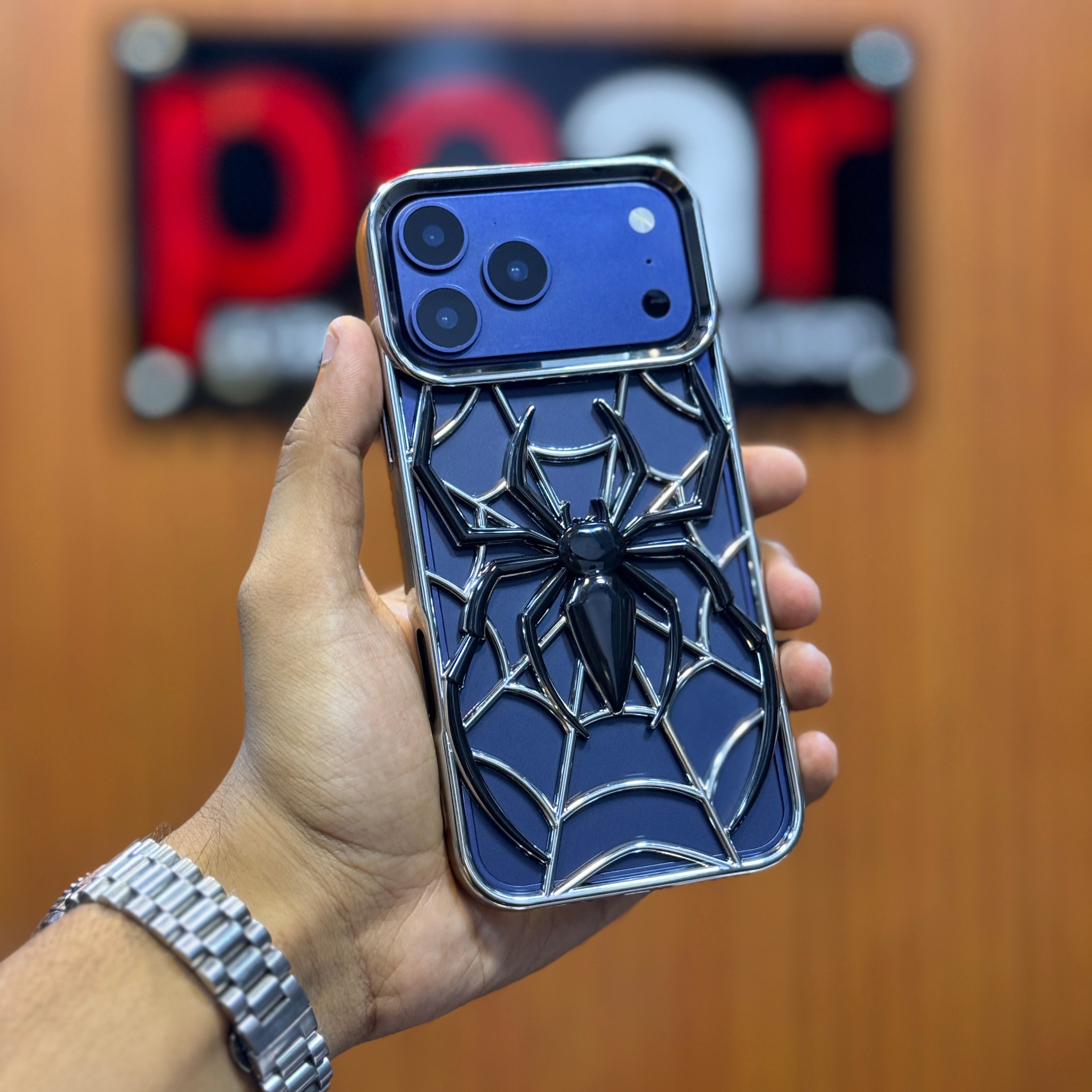 Spider Themed Two Tone Electroplated Premium 3D Case