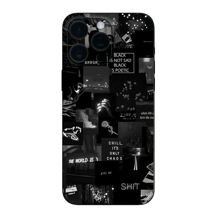 Black Broken Quotes Mobile Skin