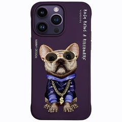 Nimmy Bull dog 3D Embroided Swag dog Back Cover (iPhone 15 Series) - RedPear