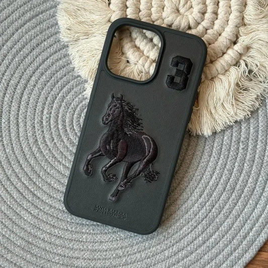 Premium 3D Embroidered Santa Barbara Polo Case (charcoal grey)