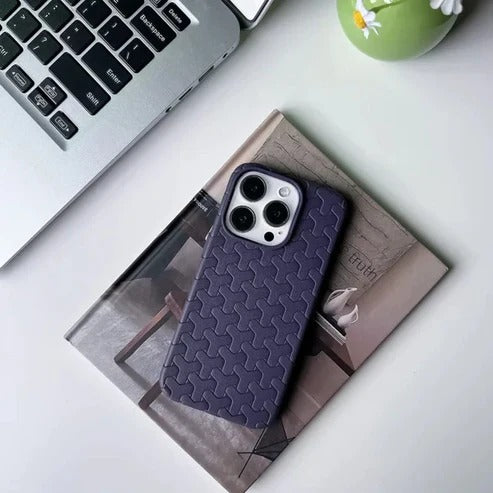Luxury Weave Breathable Matte Woven Silicone Grid Case