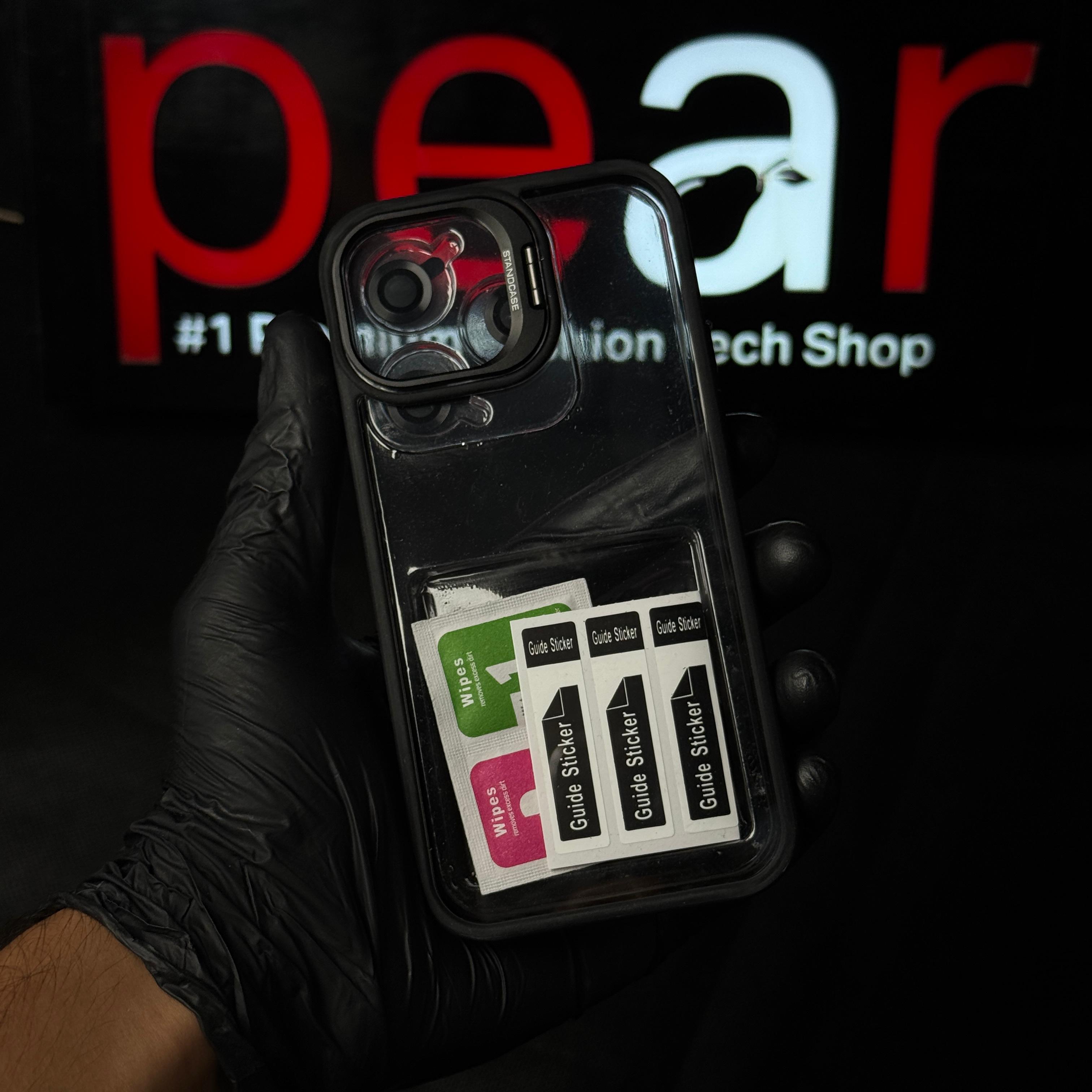 iPhone 12 / 12 Pro Black Metal Stand Acrylic Case (RPS)