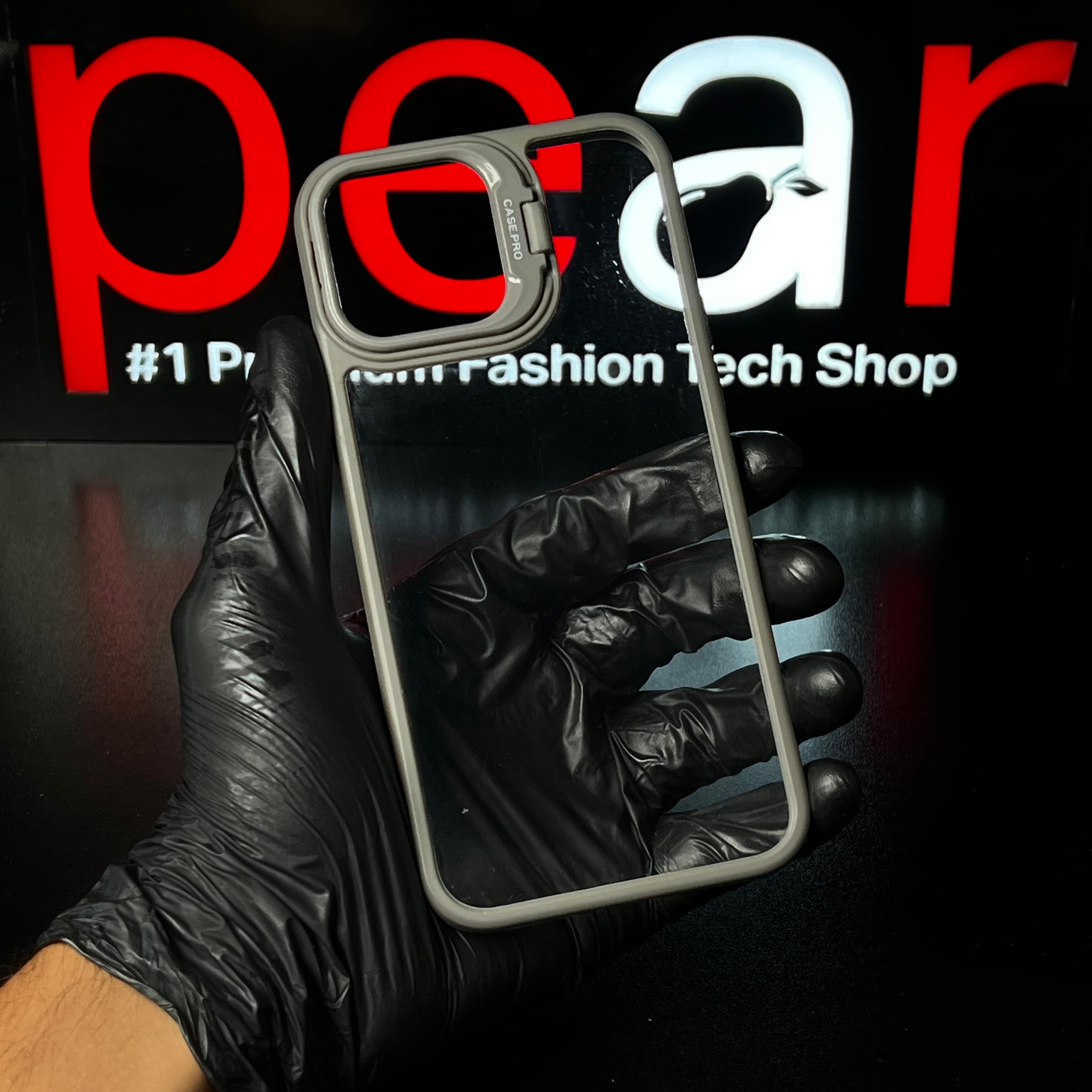 iPhone 13 Pro Max Natural Titanium Metal Stand Clear Case (RPS)