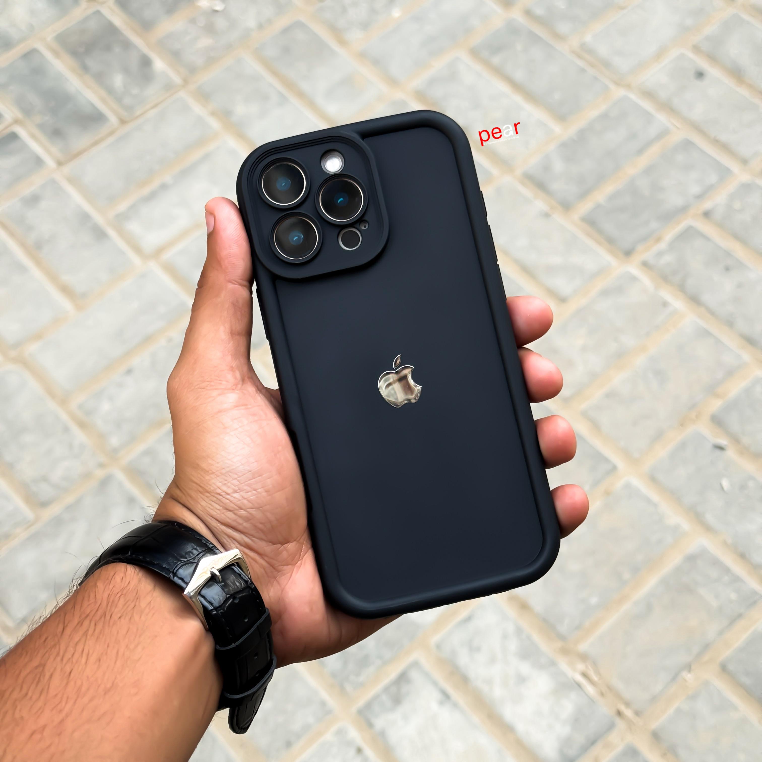 Black Solid Silicon Case with 3D borders