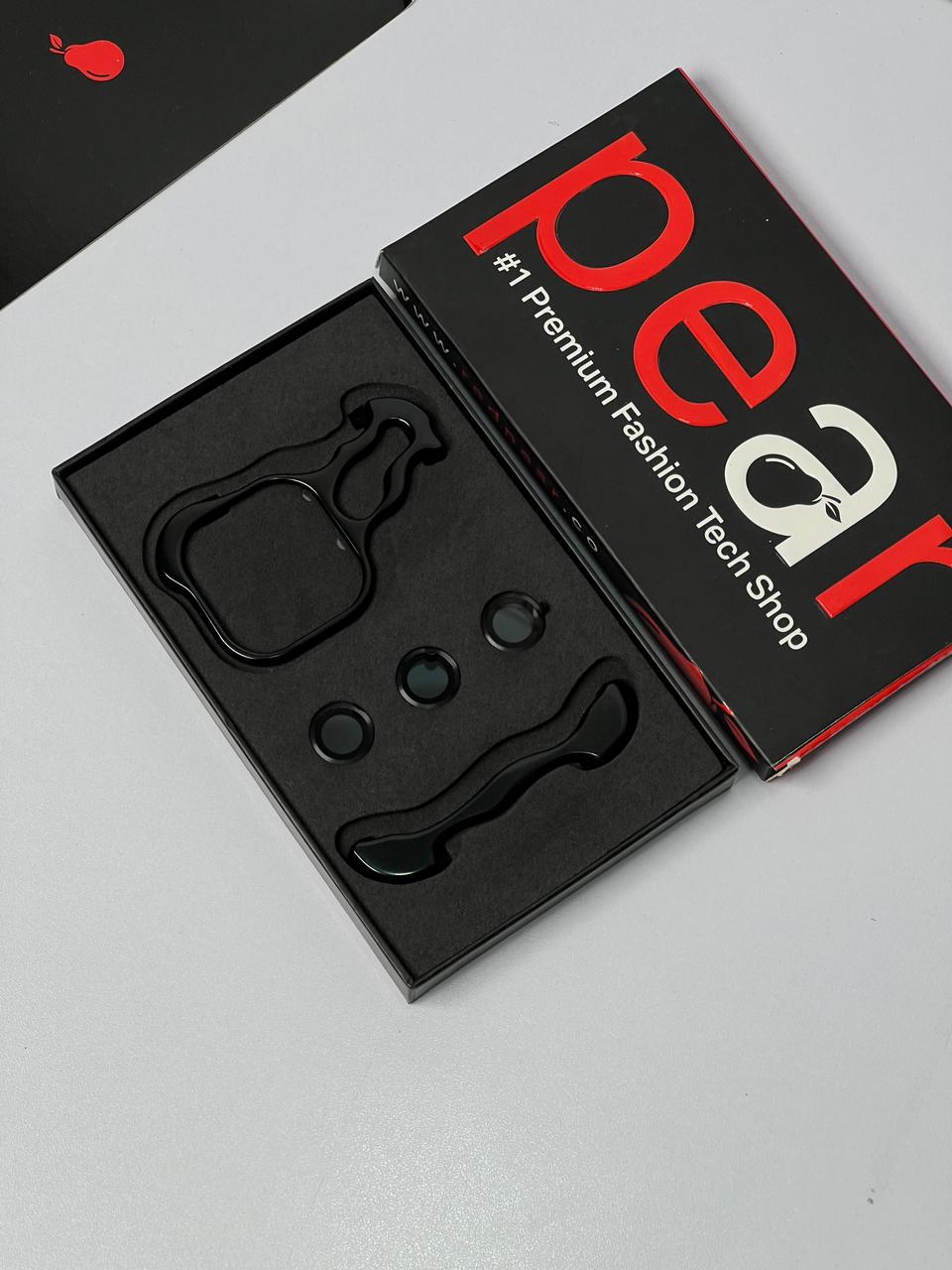 iPhone 15 Pro Max Black Premium Alloy Corner Pads Bumper With Metal Camera Lens Protection (RPS)