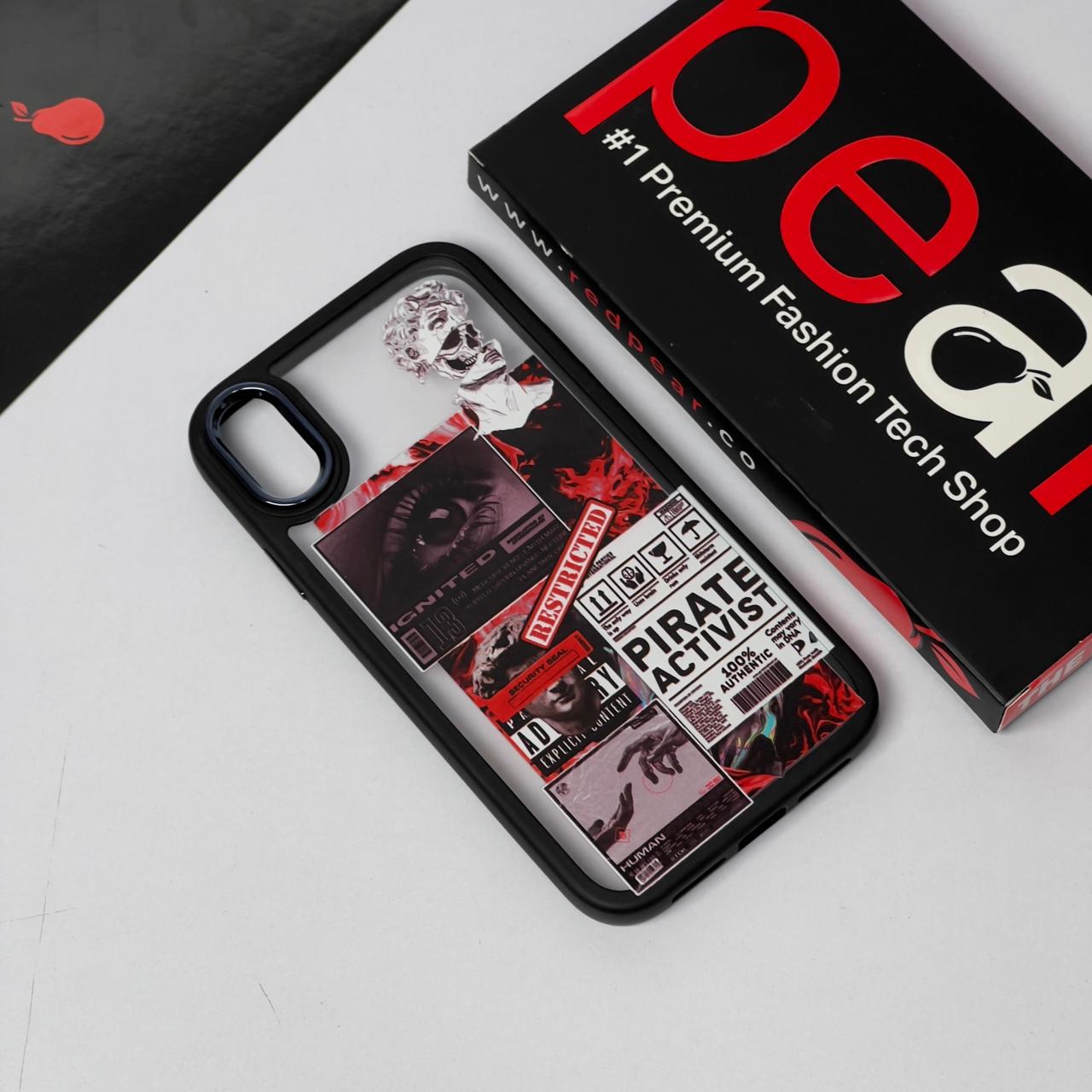 iPhone XR Pirate Activist Black Border Acrylic Case (RPS)