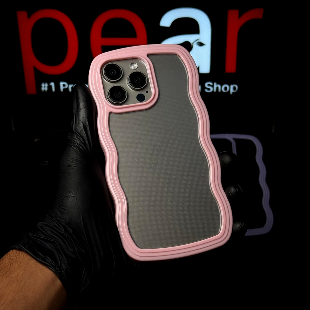 Cute Clear Curly Wave Case Premium Quality